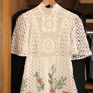 Zara Woman Embroidered Lace Dress